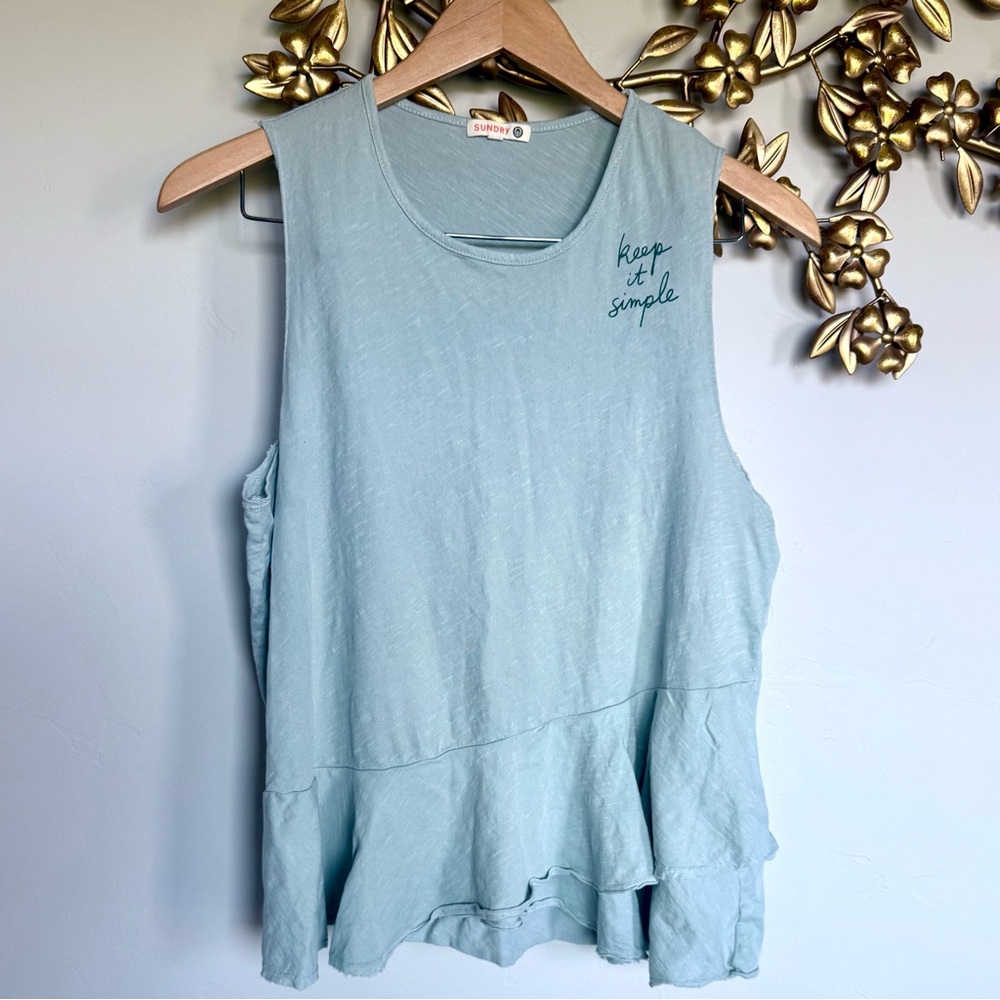 Sundry Blue Sleeveless Top